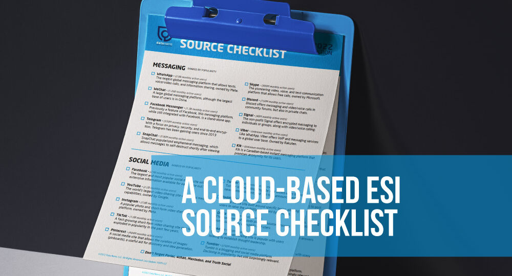 A Cloud-Based ESI Source Checklist